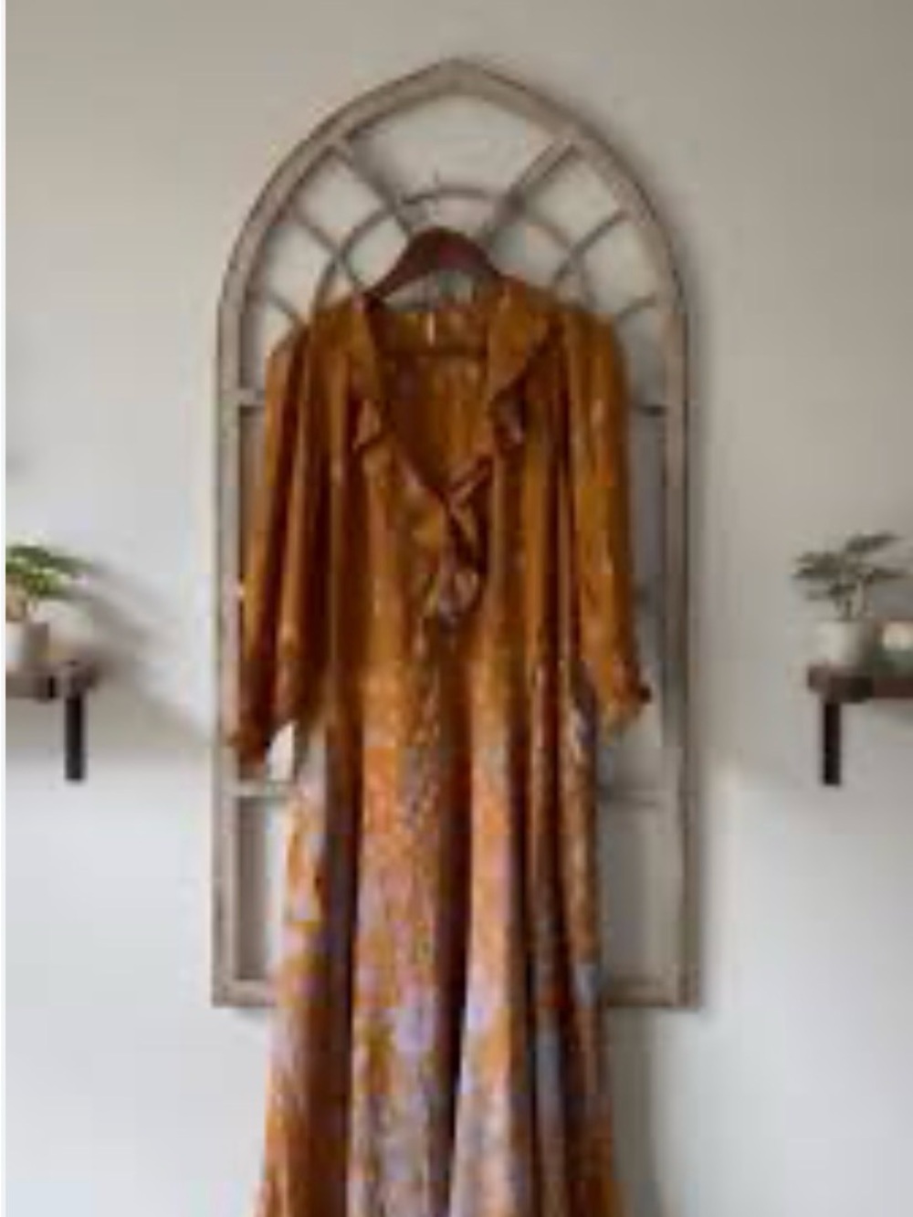 Free People Mustard Floral Ruffle Maxi Dress - Picture 2 of 8